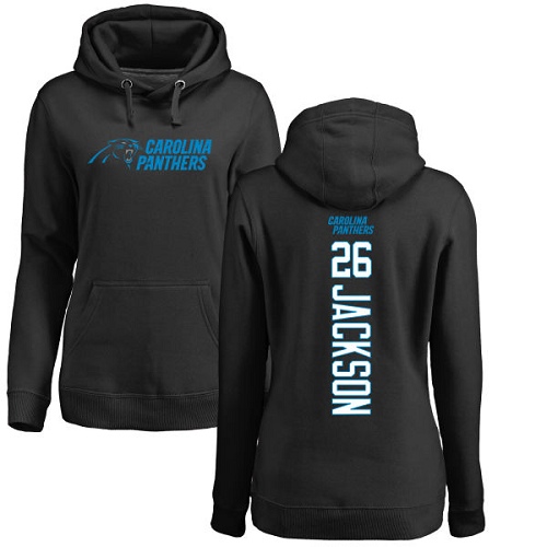 Carolina Panthers Black Women Donte Jackson Backer NFL Football #26 Pullover Hoodie Sweatshirts